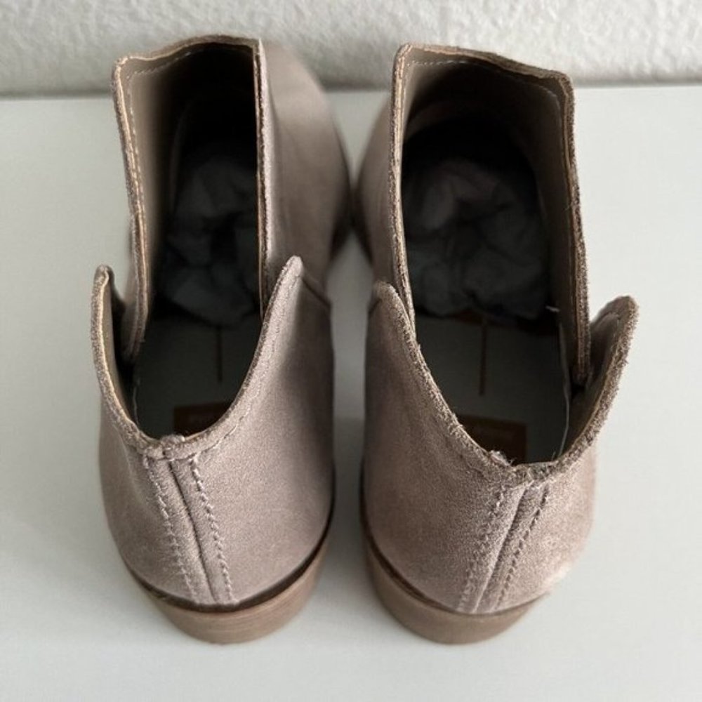 Dolce Vita Women's Trist Ankle Booties 8 B Suede Taupe Almond Toe Slip On - Picture 6 of 9